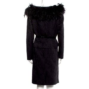 Terri Jon Suit with feathers. Never worn (size 16)